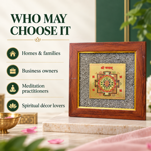 Wooden Frame Crystal <b>Stone</b> Wall Hanging Digital Printed Yantra Feng Shui Decorative Panel Gift Art - Product Image 3