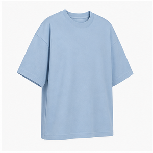 Custom <b>Cloud</b> Blue Lightweight Cotton Mens Oversized Short Sleeve Crew <b>Neck</b> T-Shirt MTS-OVR-0011 - Product Image 4