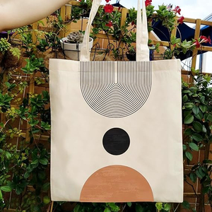 Bolsa de Mano de Lona de Algodón con Logotipo Personalizado al por Mayor, Bolsa de Compras Lisa Personalizada con Cierre Abierto para Sublimación de Verano, Bolsa de Mano en Blanco - Product Image 5