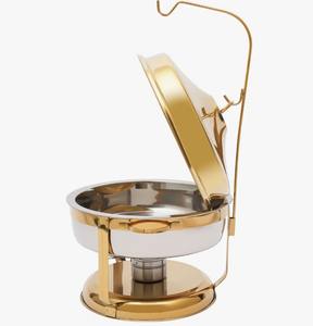 Recipiente profesional redondo de acero inoxidable de 9 cuartos de galón para calentar comida tipo buffet al mejor precio - Product Image 5