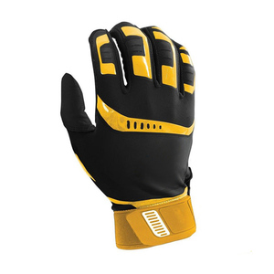 Guantes de Bateo Negros y Amarillos, Guantes Deportivos de Dedo Completo para Softbol, para Adultos, Guantes Deportivos para Exteriores con Correas Ajustables - Product Image 6