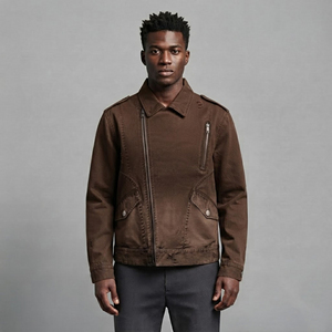 2026 <b>Custom</b> Fashion Men's Street Wear Vintage Washed Ripped Front <b>Denim</b> Breathable comfortable zipper <b>Jacket</b> for man - Product Image 4