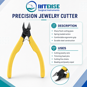 Pince coupante professionnelle de précision pour bijoux avec poignée ergonomique jaune - Product Image 2