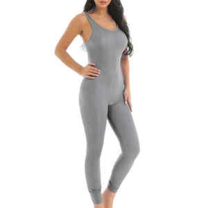 Mono de Yoga sin Mangas, Traje Deportivo de una Pieza para Gimnasio y Uso Casual, Mono de Color Sólido para Mujer, Proveedor Mayorista - Product Image 5