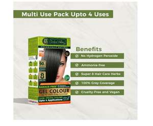 INDUS VALLEY Coloration capillaire naturelle sans dommages pour femmes, sans ammoniaque ni PPD, coloration capillaire organique avec 100% de couverture des cheveux gris - Product Image 2