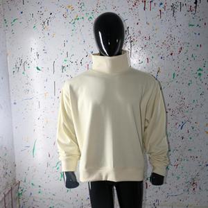 CREAM <b>Mock</b> <b>Neck</b> Sweatshirt 100% Cotton wide <b>neck</b> Sweatshirt Finer Threads - Product Image 1