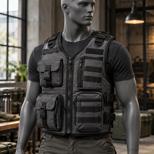 Men <b>Tactical</b> <b>Vest</b> Featuring Lightweight Woven Fabric Multiple Storage Pockets Adjustable Side Straps Comfortable Fit Secure - Product Image 1
