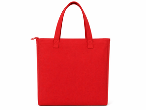 Bolsa de Compras de Lona Roja de 300 g/m², Estilo Bohemio Vintage, con Cierre de Cremallera, de Algodón, 14x12x3, con Logotipo Personalizado, Ecológica y Reutilizable - Product Image 5