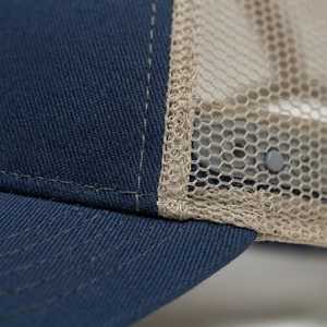 Modern Two Tone <b>Grey</b> Navy Trucker <b>Cap</b> Adjustable Mesh Back Breathable Casual Outdoor <b>Baseball</b> Hat Unisex Stylish Summer Wear - Product Image 4