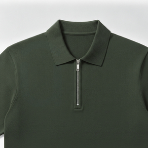 Polo de Punto de Manga Corta para Hombre, Color Verde Oscuro, Estilo Casual, Corte Regular - Product Image 5