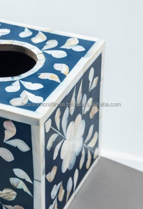Mother of Pearl Inlay Tissue <b>Box</b> Holder Handmade Shell Mosaic Rectangular Cover for Bathroom <b>Vanity</b> Living Room Office - Product Image 4