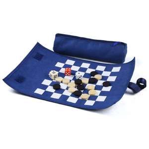 Jeu de backgammon en cuir, pliable, portable, fait main, professionnel, personnalisé, avec plateau bleu, couleur personnalisable - Product Image 1
