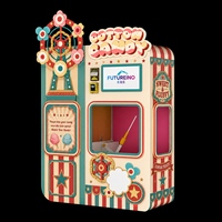 Machine à Barbe à Papa Robotisée, Kiosque à Barbe à Papa pour Centre Commercial, Distributeur Automatique avec Lecteur de Cartes