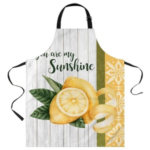 Delantal de cocina personalizado con estampado You Are My Sunshine para mujer, delantal de limpieza del hogar de lino y algodón hilado orgánico