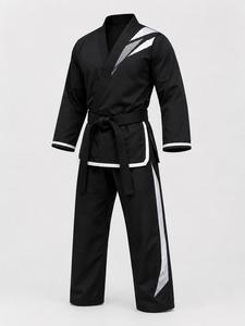 Ensembles de judo unisexes pour adultes de haute qualité en gros OEM, couleurs personnalisées, rayures noires et blanches, évacuation de l'humidité, 100% coton - Product Image 3
