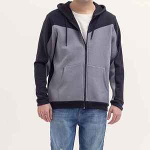 Sudadera con capucha de invierno para hombre, de gran venta, con cremallera de un cuarto, 100% algodón polar, extragrande, cortavientos - Product Image 6