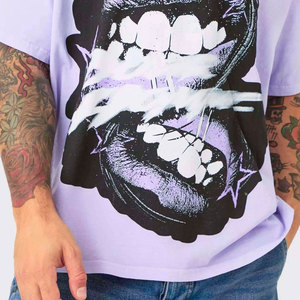 2026 Premium Quality Wholesales 100% Cotton Oversized <b>Tshirt</b> Heavy Weight Custom Logo Men Puff Print T Shirt for Men - Product Image 5