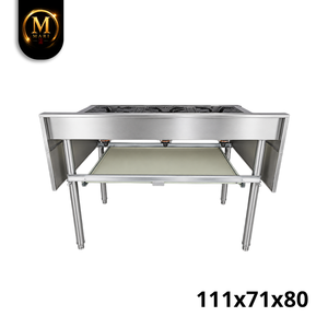 Estufa de Gas de Acero Inoxidable de Gran Capacidad con 6 Quemadores Abiertos para Cocina Comercial de Alto Volumen y Catering - Product Image 4