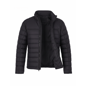 Chaqueta acolchada ligera para hombre, cálida para invierno, con cierre de cremallera, cuello alto, resistente al agua, informal, para exteriores. - Product Image 2