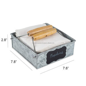 Boîte à mouchoirs galvanisée pour hôtels et restaurants Décoration de table Nouveau style de porte-serviettes Support de rangement de mouchoirs en métal - Product Image 4