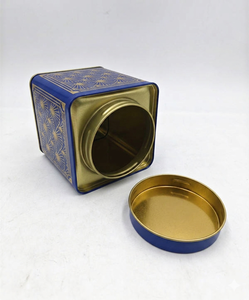 กล่องเหล็กสี่เหลี่ยมเกรดอาหารพร้อมฝาเกลียวสำหรับชาแบบใบ - Product Image 3