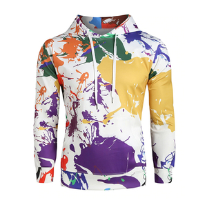 Sweat-shirts pour hommes à manches longues, personnalisables, en molleton de coton mélangé respirant de haute qualité, avec motif tie-dye uni, pour l'hiver, marque privée - Product Image 1