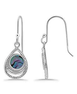 Abalone Inlay Center <b>Fishhook</b> Drop Earrings | Macy's - Product Image 1