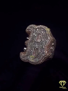 Luxury Boston B Letter Moissanite Diamond <b>Ring</b> Hip Hop Iced Out Rose Gold <b>Statement</b> Jewelry - Product Image 2