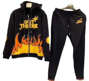 Streetwear personnalisé à impression bouffante 3D survêtement évasé pour hommes ensemble de pantalons de survêtement et sweats à capuche évasés et lourds à capuche en éponge française - Product Image 3