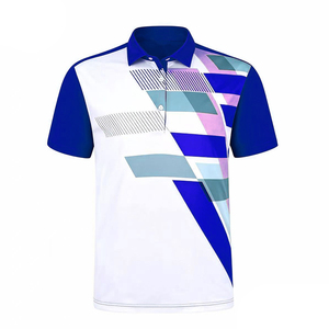 Polo de Manga Corta para Hombre, Estampado Geométrico, Secado Rápido, Estilo Deportivo, Morado, Blanco, Azul, Rosa - Product Image 5