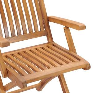 Ensemble de 8 chaises de patio en teck naturel, meubles en teck durables - Product Image 5