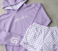 Ensemble 2 pièces pour femmes Alpha Delta Pi, sweat-shirt à capuche et short uni, coton brodé, coupe ample décontractée, respirant, toutes saisons