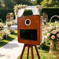 Nouvelle cabine photo vintage en bois Starrayjia DSLR 2026, idéale pour les rassemblements et événements avec iPad de 12,9 pouces