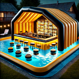 Bar flottant gonflable pour fête en plein air, ensemble de bar de piscine pour adultes, capacité de 5 à 10 passagers, capacité de 100 à 500 kg, matériau PVC - Product Image 4