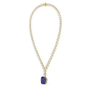 Luminous 67.50 ctw Pear Cut Diamond & Created Sapphire Pendant <b>Statement</b> <b>Necklace</b> Rose Gold - Product Image 3