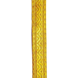 Ribete de Jacquard Dorado Personalizado con Borde Festoneado para Uniformes de Oficiales, Decoración de Disfraces y Costura de Prendas - Product Image 5