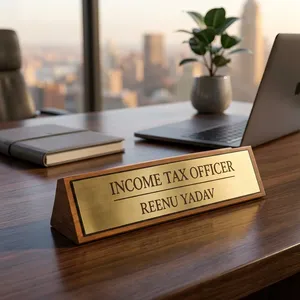 Plaque de nom de bureau en bois personnalisée, gravée sur mesure, pour médecins, professionnels, cadres, enseignants, entreprises - Product Image 6