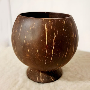 Tazas de seguridad alimentaria con tapas de madera, logo personalizado, se acepta grabado, carcasa de coco, OEM ODM - Product Image 6