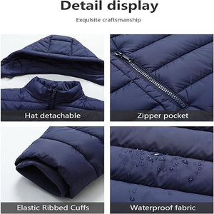 Men’s Casual Padded Winter Jacket <b>Warm</b> Lightweight Quilted Outdoor Coat with Full Front Zip and Functional Pockets - Product Image 3