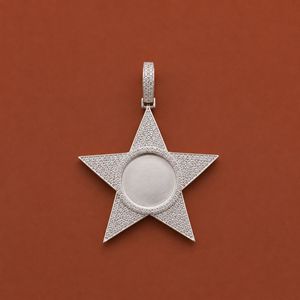 จี้รูปดาวประดับเพชรโมอิสซาไนต์ VVS เงินแท้ 925 สไตล์ฮิปฮอป - Product Image 1
