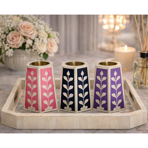 Brûleur d'encens élégant fait main en os, incrustation de nacre, parfum bois de santal et rose, graines d'anis étoilé, écologique, Mubkhar Bakhoor - Product Image 5