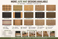 Tapis tissé naturel en jute TerraLoom Blackline, écologique, rustique, rayé, tapis de porte en fibres naturelles, tapis de sol pour la décoration d'entrée de la maison
