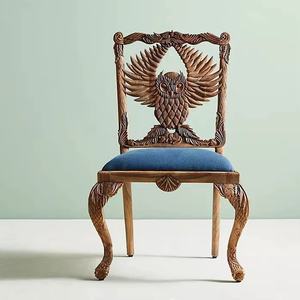 Meuble bar en bois de manguier avec incrustations géométriques de style mid-century modern - Product Image 1