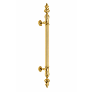 Manija de Puerta Moderna de Latón Macizo Aurelius, Dorada, Resistente, con Adorno de Corona, 24 Pulgadas, Herraje Decorativo de Lujo para Entrada - Product Image 4