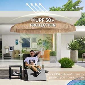 Ombrellone da Patio Hula Thatched Tiki da 3 m con 8 Stecche, Protezione UPF30+, Materiale in Poliestere - Product Image 5