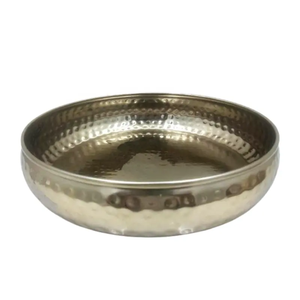 Bol en métal artisanal Titanium Grace avec texture martelée, design glamour, pour la vaisselle, les cadeaux, la table, le service de pâtes - Product Image 3