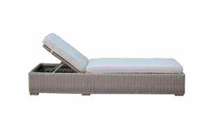 Modern PE Rattan Sun Lounger with Reclining <b>Back</b> <b>Cushion</b>-Eco-Friendly Durable Outdoor Furniture for Hotel Villa & Apartment Use - Product Image 2