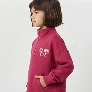 Custom Unisex Kid <b>Hoodie</b> And Sweatshirt Half Zip Drop Shoulder <b>Hoodie</b> Leisure Top Solid <b>Pink</b> Color Sweatshirt For Unisex - Product Image 4