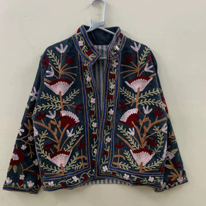 Trending Womens Boho Suzani Velvet Jacket Floral Hand Embroidered Short <b>Coat</b> Winter Style Wholesale Price - Product Image 1