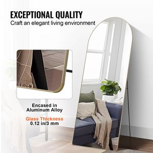 Specchio da terra autoportante grande in alluminio fatto a mano, 71FT X 30FT, da appoggiare o appendere a parete, specchio ad arco 71x30ft - Product Image 4